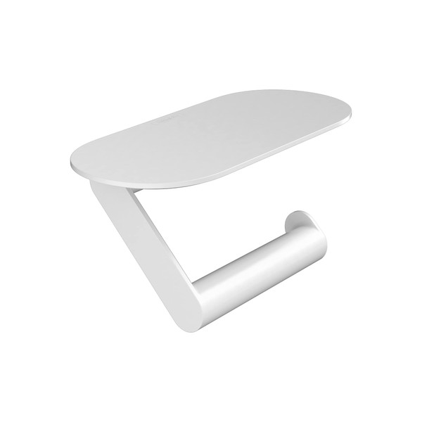 hansgrohe WallStoris 9-inch Toilet Paper Holder with Shelf in Matte White, 27928700
