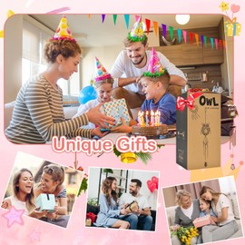 Supdeco Solar Wind Chimes Outdoor Indoor Decor: Birthday Gifts for Mom/Grandma Outside Solar Lights for Garden Decor(Owl)