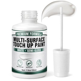 White Touch Up Paint Pen - Multi Surface White Paint for Cabinets, Furniture, Wall, Door, Metal, Wood & Enamel Appliance Scratch Repair - High Coverage, Quick Dry & Waterproof (1.5 Oz, Semi-Gloss)