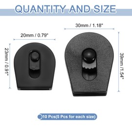 QUARKZMAN Pack of 10 Wheels Cord Locks for Cord Plastic Toggle Slider Stopper End Cord Slider Replacement for Backpack Shoelaces Hat Bungee Shock Cord, 0.9/1.5 Inch