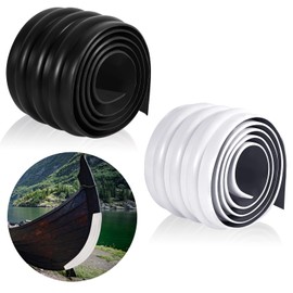 2 Pcs 59 x 4 Inch Keel Guard for Fiberglass Boat, Aluminum Boats and Inflatable Boats Prevent Damage Self Installation Kayak Accessories for Fiberless Boats Inflatable Boats, White, Black