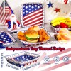 Sieral 36 Pcs American Flag Paper Food Tray Independence Day