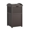 Suncast 33 Gallon Commercial Outdoor Trashcan Hideaway with Lid for