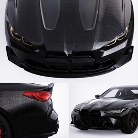 Lypumso Forged Carbon Fiber Vinyl Wrap, Gloss Crushed Stone Car Wrap Vinyl Film Easy Installation with Air Release Technology Auto Car Sticker Decal Sheet (Black, 1ft x 10ft)