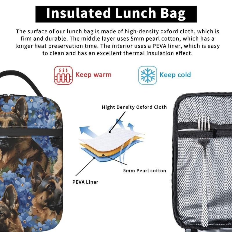 VANZEV Insulated Lunch Box for Women Men, German Shepherd Dog
