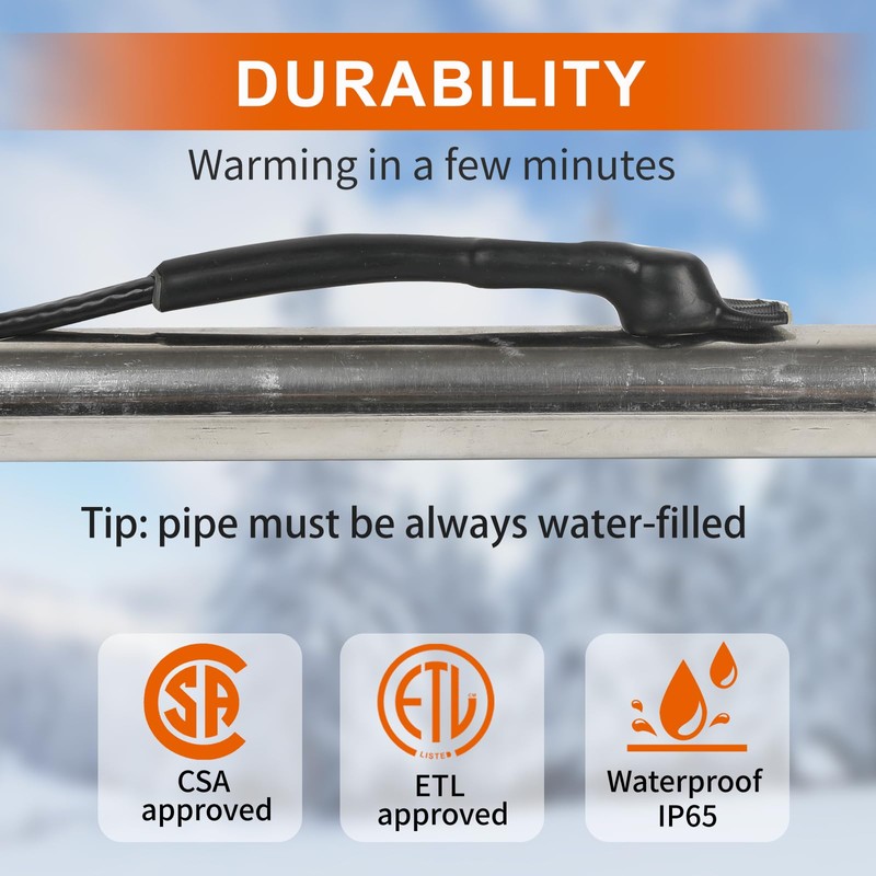 HEATIT Pipe Wrap Heat Tape - Efficient Pipe Freeze Protection,