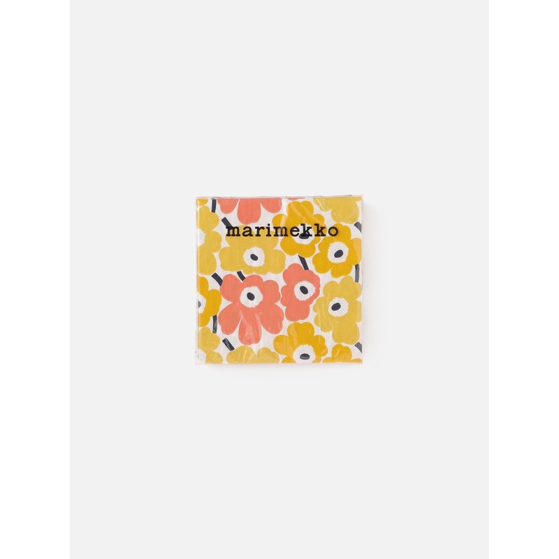 Marimekko 52_1_5272552770 F Women's Cocktail Napkins, Peach x Yellow