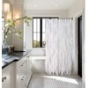 Reisen White Ruffle Shower Curtain Fabric / Cloth Farmhouse Bathroom