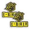 2 x 10cm E-Biker Lightning Bolt Vinyl Stickers - Yellow