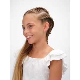 NINA Medikal Baby Earrings Set 2 Pairs - Hypoallergenic Surgical Stainless Steel with Crystals