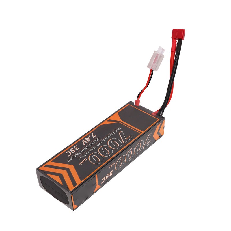 7000mAh Lipo Battery 35C Discharge Rate 7.4V 2S2P T Shape