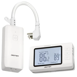 DIGITEN Wireless Thermostat Outlet Temperature Controlled Outlet with Power Cord for Heating and Cooling, Remote Control Plug in Thermostat 1800w for Space Heater, Fan, AC