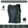 Women Bullet Proof style Leather Motorcycle Vest bikers Club Tactical