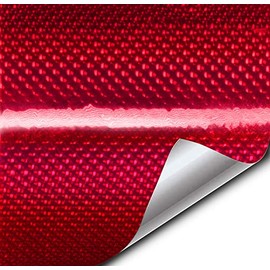 VViViD+ Holographic Weave High-Gloss Vinyl Car Wrap (1.5ft x 5ft, Red)