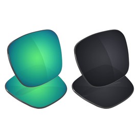 Galvanic Replacement Lenses for Oakley Holbrook XL OO9417 Sunglasses - Jade + Black Polarized - Combo Pack