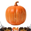 Thanksgiving Starry Night LED Pumpkin Lights, Decorative Timer Illuminated Resin