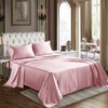 CozyLux Satin Sheets Queen Size - 4 Piece Pink Bed