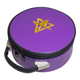 UK EMPIRE GROUP Cryptic Masonic Royal and Select Master Crown Cap Case Purple, Hand Embroidered Emblem | Freemason Carrying Hat Box