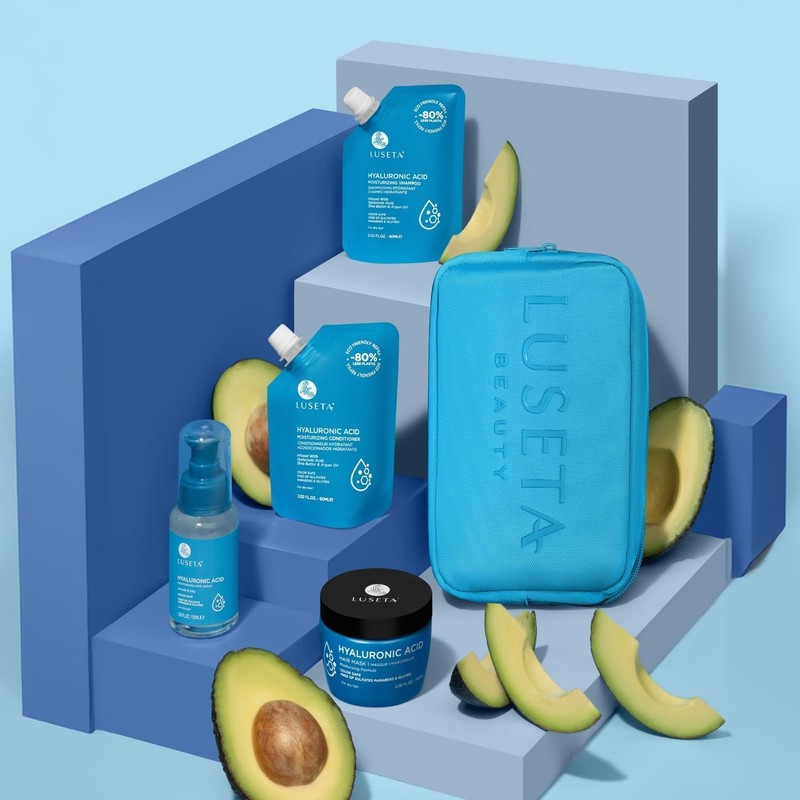 Luseta Hyaluronic Acid Jet-Set Hair Moisturizing Kit, Travel Size Shampoo