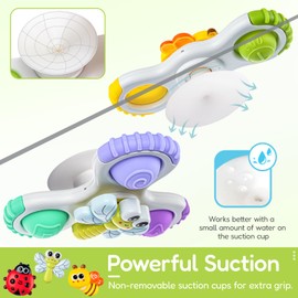 ALASOU 3PCS Pop Suction Cup Spinner Toys for 1 Year Old Boy Girl|Novelty Spinning Tops Toddler Toys Age 1-2|Sensory Baby Bath Toy for Toddlers 1-3|12 18 Months Boy Birthday Gift for Infant