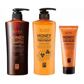 Daeng Gi Meo Ri - Honey Therapy Shampoo&Treatment&Hair Mask Set(Shampoo and Treatment16.9 FL.OZ/500ml,Hair Mask150ml), Packaging may vary