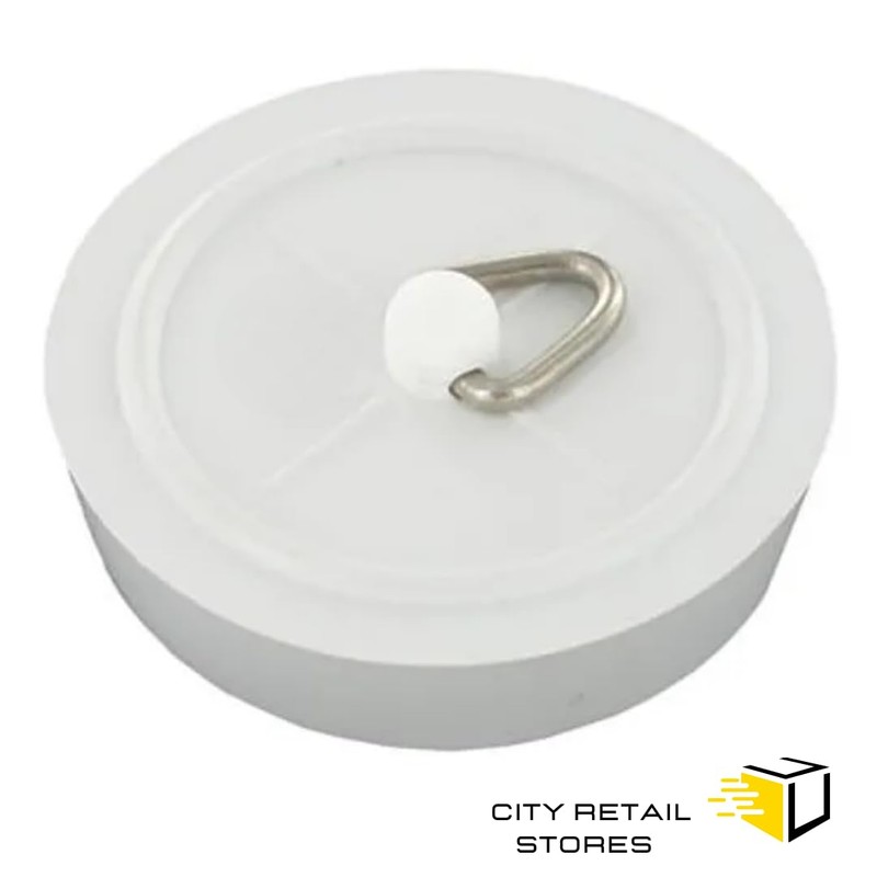 Citystores® 2 pack 45mm White Bath Plug, 1-3/4" (45mm) Universal