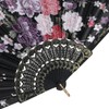 BABEYOND BABEYOND 8pcs Floral Folding Hand Fan Vintage Handheld Lace Folding Fan with Different Flower Patterns Fabric Folding Fan for Wedding Dancing Party (Color Random Selected with Chinese rose)