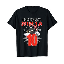 Kids Birthday Ninja Shirt - 10 Year Old Ninja Birthday Party T-Shirt