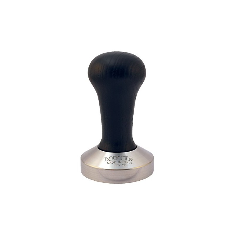Motta 8150/B Tamper Stainless Steel Convex with Black Real Wood