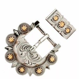 Stecksstore Calgary Berry Buckle Set Antique Nickel and Rose Gold 3/4 Inch 4507-60