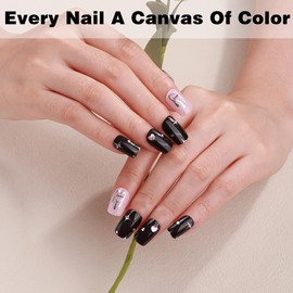 YiMistnnts Gloss Fully Cured Gel Nail Strips - Love - UV Free Nail Polish Strips - Long Lasting - 22 Nail Wraps for Women - Manicure