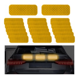 KVAEY 20 PCS Warning Reflective Stickers, Strong Reflective Waterproof Stickers for Safe Driving, High Visibility Bulk Reflective Stickers for Cars Pickup Trucks Motorcycles Bicycles (Yellow)
