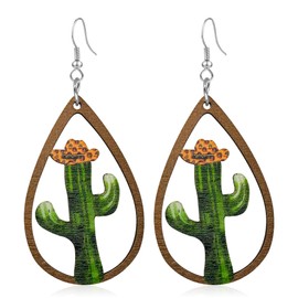 QUSIJIA Hawaii Summer Earrings Fun Double-sided Print Wood Beach Earrings Tropical Coconut Palm Tree Flip-flops Shaped Holiday Dangle Earrings for Women (C)