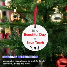 Dentist Christmas Ornaments Dentist Gifts Funny Dental Hygienist Gifts Dentist Assistant Ceramic Ornament Inspirational Gifts for Dentist Coworker Friends Christmas Tree Decoration Encouragement Gifts