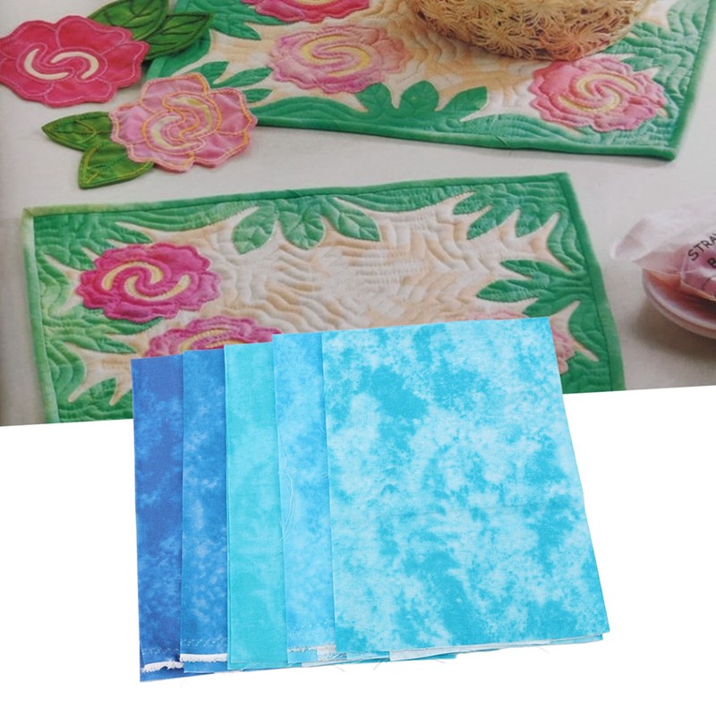 5Pcs Cotton Quilting Fabric Smudge Dyed 19.7in Long 17.7in Wide