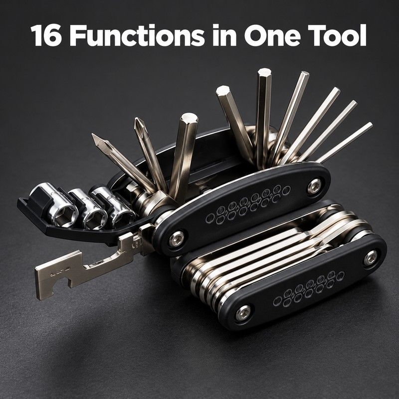 16-in-1 Universal Socket Wrench Set – Rotating Head Non-Slip Multi-Size