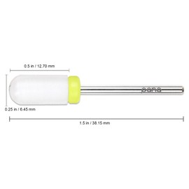 Pana (Grit: XF - Extra Fine) Professional USA Ceramic White Smooth Top Large Barrel Bit Nail Drill 3/32" Shank Size
