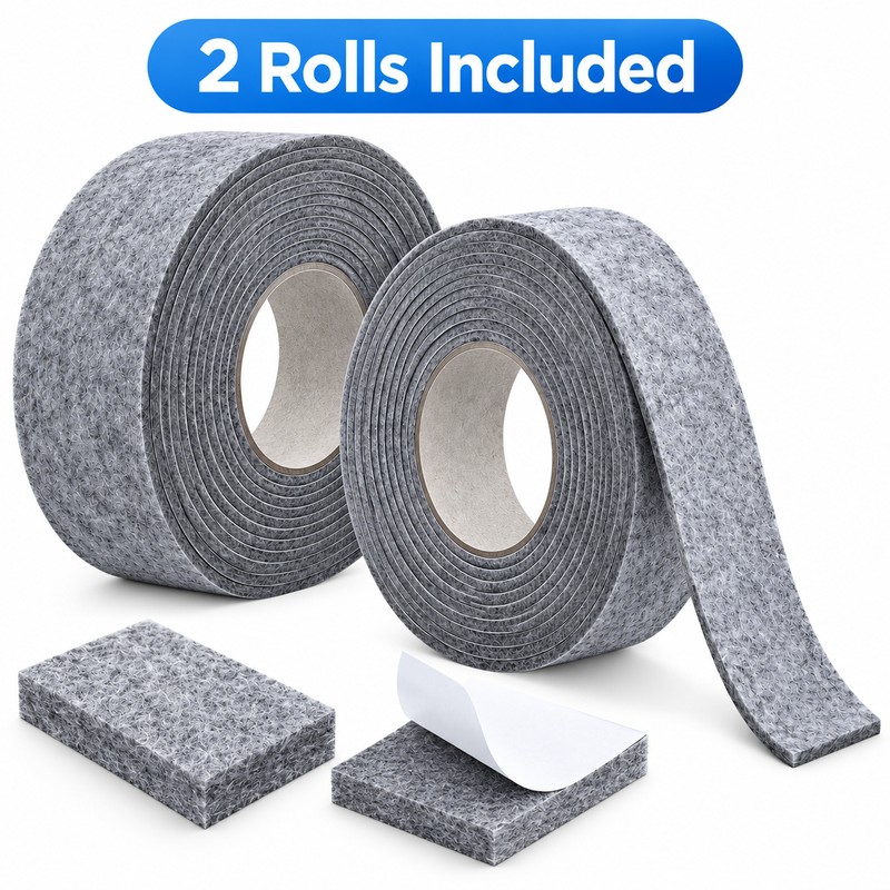 2-Pack Self-Adhesive Felt Furniture Strips for Floor Protection – 1.18