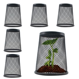 6 PCS Small Chicken Wire Plant Covers for Seedling, 3.5 Inch Mini Garden Cloches Metal Netting Protectors for Keeping Chicken Squirrels Birds Out, Only Suitable for Very Small Seedlings or Seeds