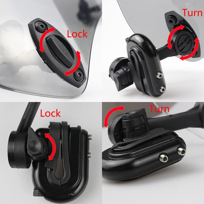 Kucehiup Motorcycle Windshield Extension,Universal Adjustable Clip-on Windscreen Extender for Hon