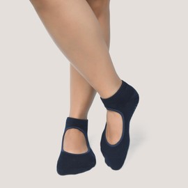 stylFRSH - Calcetines de yoga de algodón suaves y transpirables para comodidad durante todo el día, tamaño 14 a 16, paquete de 3 (MS1006-3NAV-3PK-14TO16), 3 azul marino, 14-16