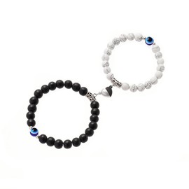Leatic Couples Bracelets Best Friend Bracelets for Couples Matching Bracelets For Couples Love Heart Bracelet Evil Eye Bracelet Long Distance Relationship Boyfriend Girlfriend Bracelet, crystal