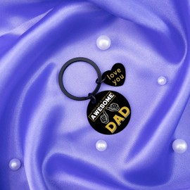 VMHEFAV Fathers Day Funny Gifts For Dad Unique Dad Keychain Gifts For Father Stepfather Papa From Son Daughter Cool Awesome Dad Keyring Present For Men Him Unique Dad Birthday Christmas Gifts