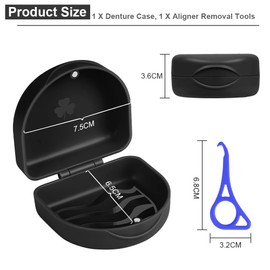 OFFCUP Braces Box with Aligner Removal Tool Clip Box Portable Dento Box Denture Box Braces Box Rail Box Tooth Rail Box - Blue