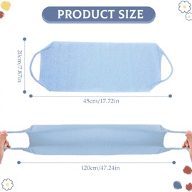 2 PCS Loofah Back Scrubber Back Scrubbers for Use in Shower,Back Scrubber, Double Side Scrubbing Strap Body Bath Sponge Elastic Backwash Belt Pad with Handles for Both Men and Women