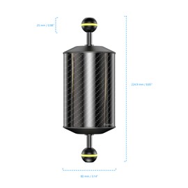 Seafrogs Brazo flotante subacuático de fibra de carbono, doble bola ligera brazo de flotabilidad para bandeja de buceo, luz de video y estroboscópico, compatible con accesorios de fotografía y
