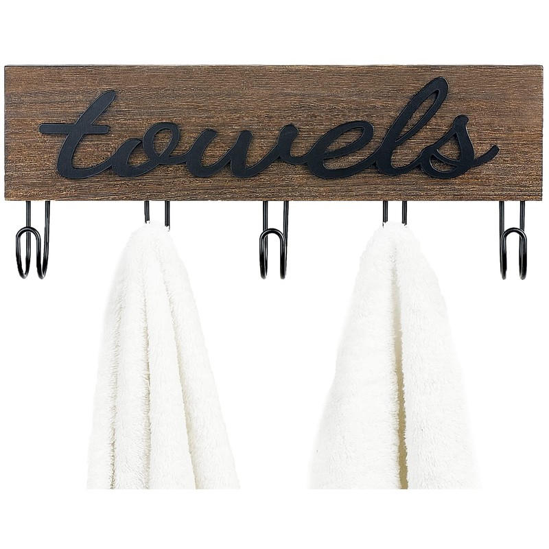 Mkono Towel Holder Wall Mounted Towel Racks for Bathroom Farmhouse