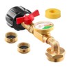 Hopbucan Brass Propane Tank Adapter with Propane Tank Gauge, 90