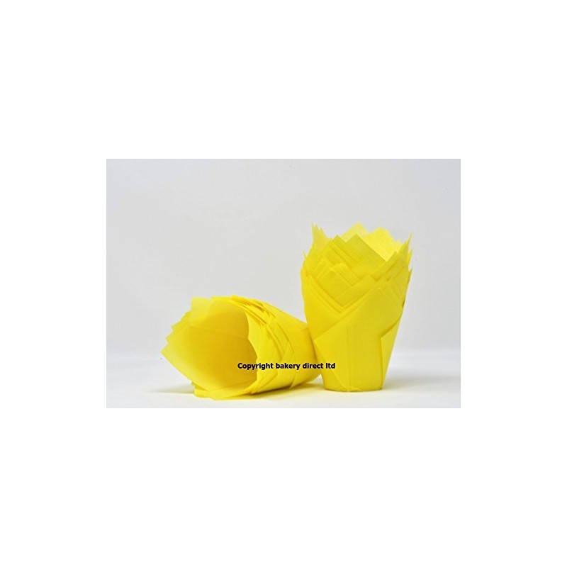 Bakerydirect 50 Spring yellow tulip muffin wraps cases FREEPOST