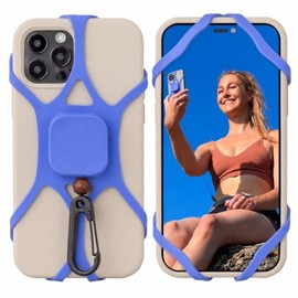 Pulpo Correa de seguridad para telfono celular, color lavanda ceniza se adapta a telfonos inteligentes de hasta 6.8 pulgadas, correa retrctil para... 